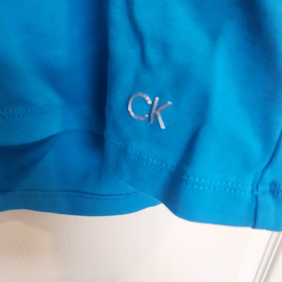 Calvin Klein Blue Lace-Up Women's Blouse Size L Euc - Picture 2 of 4